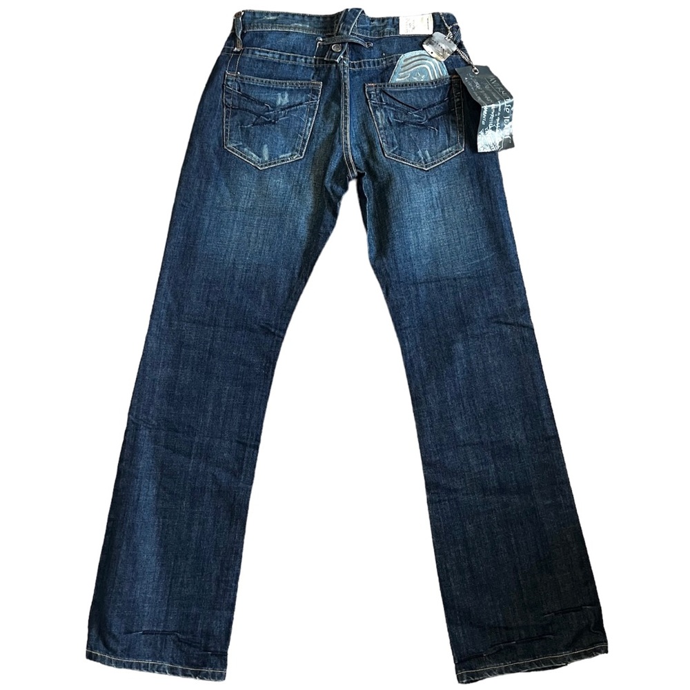 VTG Jimmy Taverniti So Men’s Boot Cut Jeans Sz 33 Beat Up Vintage Resin Y2K NWT - Picture 1 of 15